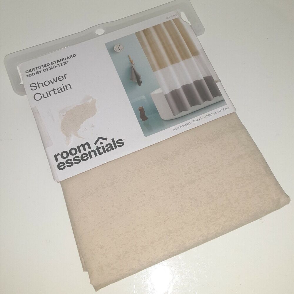 Room Essentials Shower Curtain Ombre Block New